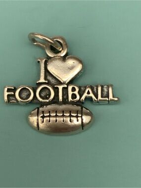 .925 I Love Football Sterling Silver Jewelry Charm #sports #heart